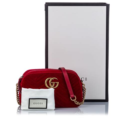 borsa gucci velluto rossa